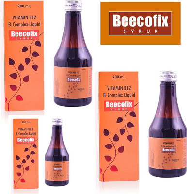 BEECOFIX Vitamin B12 B-Complex Syrup for Women and Men (3 x 200 ml) 600 ML(3 x 200 ml)