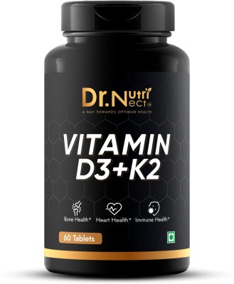 Dr.Nutrinect D3+K2 (MK-7) Vitamin for Immunity, Heart, Muscle, & Joint Health Natural(60 Tablets)