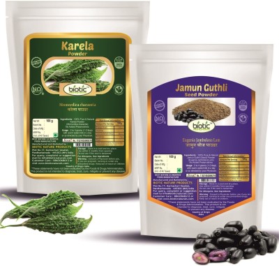 biotic Karela & Jamun Seed Powder for Diabetes (100gms each)(200 g)