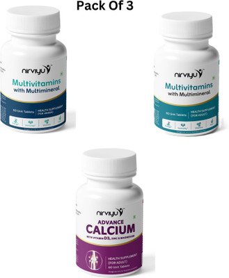 Nirviyu Advanced Calcium Support Multivitamins & Multimineral Tablets for Women & Adults(3 x 20 Tablets)