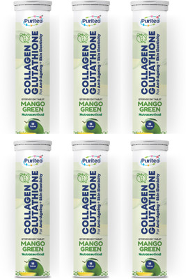 puriteo COLLAGEN GLUTATHION MANGO GREEN_06(6 x 15 Tablets)