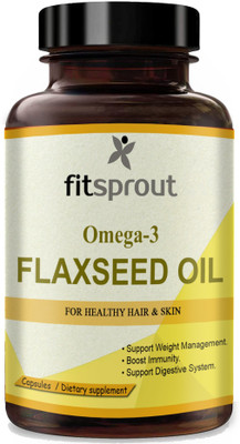 Fitsprout Flaxseed extract Capsules Omega 3 (G102)(60 Capsules)