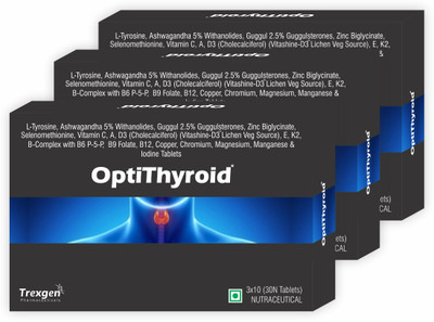 Trexgen OPTI-THYROID Advanced Underactive Thyroid Support Complex(30Tab)(3 x 30 Tablets)