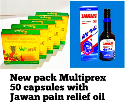 Multiprex Multivitamin multimineral antioxidant 50 capsules with Jawan pain relief oil(2 x 25 Capsules)