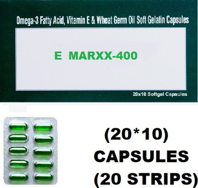 gementis VITAMIN E (PACK OF TWENTY STRIPS) 400 I.U BETTER FOR SKIN EYES HAIRS AND NAILS(20 x 10 Capsules)
