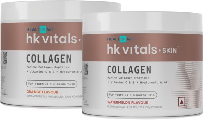 HEALTHKART HK Vitals Skin Radiance Collagen Supplements with Biotin, Orange & Watermelon(2 x 100 g)