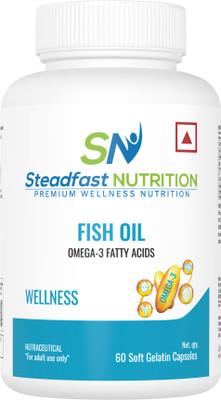 Steadfast NUTRITION Fish Oil Capsule 1000mg Triple Strength for Healthy Heart, Brains, Joints & Body(60 Capsules)