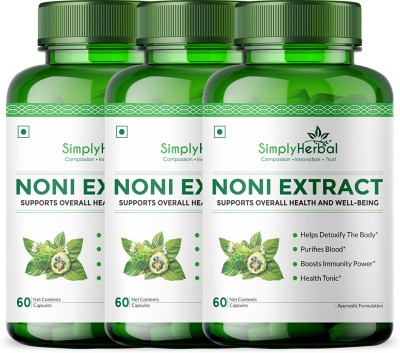Simply Herbal Noni Extract 500mg - 60 Capsules Pack of 3(3 x 60 No)