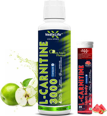 VedixLife L Carnitine 3000 Carnipure® liquid with L Carnitine Effervescent Tablet(2 x 0.23 ml)