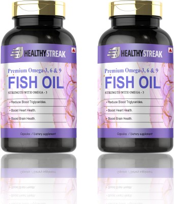 Healthy Streak Fish Oil Omega 3 (Triple Strength) With 1000Mg Omega 369 (H277)(2 x 60 Tablets)