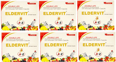 DOUBLE LIPS Eldervit antex MULTIVITAMIN & MULTIMINERAL ANTIOXIDANT GELATIN CAP(6 x 10 )(60 Capsules)