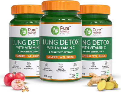Pure Nutrition Lung Detox with Nettle & Vasaka Leaf for Cleansing Lungs & Immune Defence(3 x 60 Capsules)