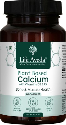 Life Aveda Plant-Based Calcium Capsules Vitamin D and K Triple Calcium | Bones,Teeth -(60 Capsules)