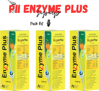 Pii Enzyme Plus Syrup Pineapple Flavour 200ml - Pack of 3(3 x 200 ml)