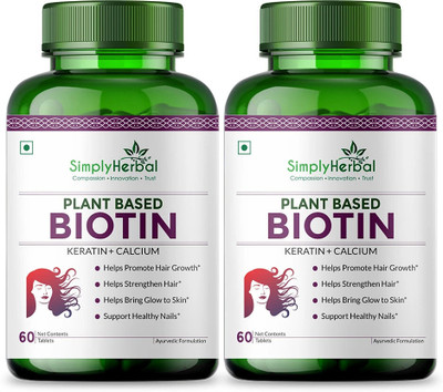 Simply Herbal Biotin 10000Mcg Enhanced With Calcium(2 x 60 No)