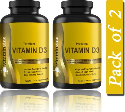 Vitaminvine Plant Based Vitamin D3 K2 MK7 Supplement Veg (G227)(2 x 60 Tablets)