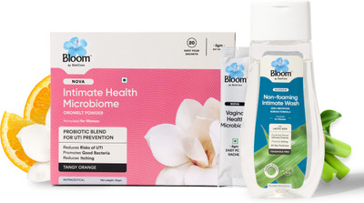 Bloom Non-Foaming Intimate Wash & Vaginal Oromelt Powder | Maintains Intimate Hygiene(2 No)
