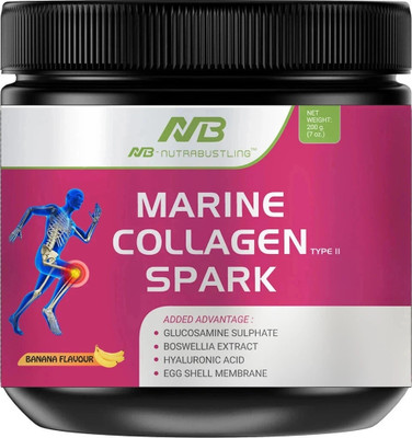 Nutrabustling Marine Collagen Supplement Powder For Healthy Skin, Hair & Bone, Banana(200 g)