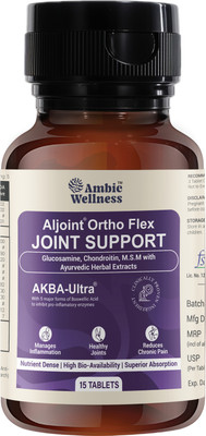 Ambic Wellness Aljoint Ortho Flex Joint Support Supplement I Glucosamine Tablet with AKBA Ultra(15 Tablets)