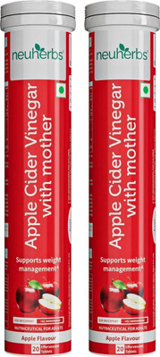 Neuherbs Apple Cider Vinegar 20 effervescent tablets For Weight Loss (Pack Of 2)(2 x 20 Tablets)