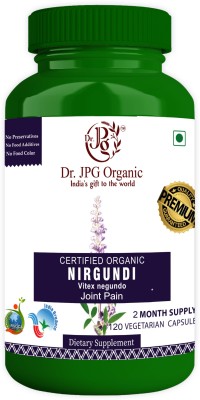 Dr. JPG Organic Nirgundi Capsules for Joint Pain 500mg, 120 Veg. Capsules(120 Capsules)