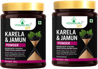 YOGAGURU MANTR Karela Jamun Powder Potent Herbs Helps Regulate Sugar Manage (250g) set2(2 x 250 g)
