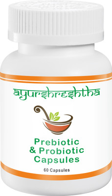 Ayurshreshtha Prebiotic & Probiotic - Digestive Health & Gut Flora Support(60 Capsules)