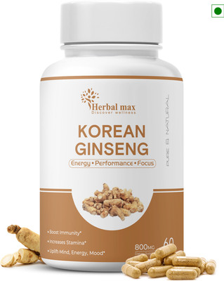 Herbal max Korean Ginseng for energy, performance & focus - 60 Capsule(60 Capsules)