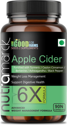 NUTRAMARCK Apple Cider 6X Capsules | Supports Weight Loss & Digestion(90 Capsules)