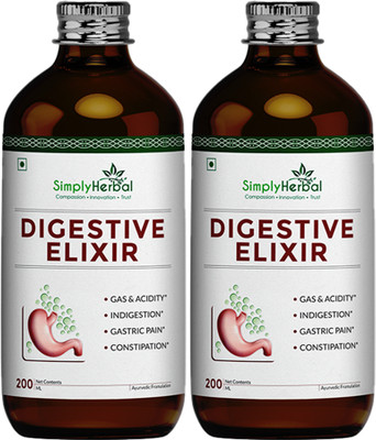 Simply Herbal Digestive Syrup, Tonic Enriched With 37 Digestion Enzymes for Acidity & Bloating(2 x 200 ml)