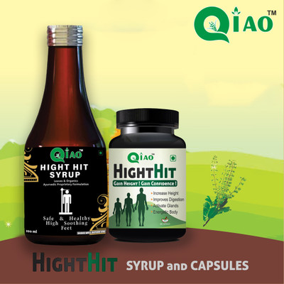 Qiao Height Hit Syrup & Height Hit Capsule Combo /Perfect Height Growth Men Women(Pack of 2, 200 ml)