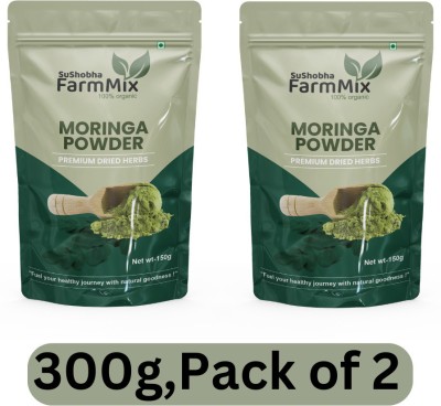 SuShobha FarmMix Organic Moringa Powder I Healthy Supplement (300g,Pack of 2)(2 x 150 g)