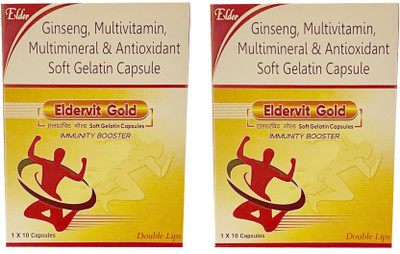 DOUBLE LIPS Eldervit Gold MULTIVITAMIN & MULTIMINERAL ANTIOXIDANT GELATIN CAP(2 x 10 )(20 Capsules)