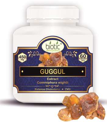 biotic Guggul Capsules - Commiphora wightii Extract 500mg - 60 Veg Capsule(60 No)