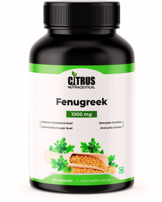 CITRUS NUTRACEUTICAL Fenugreek Seed Extract 1000 mg For Support Blood sugar Digestion & Lactation(60 Capsules)