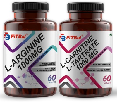 FiTBal L-Argnine And L-Carnitine L-Tartrate Tablets 1000mg|Support Energy&Muscle Growth(2 x 60 mg)