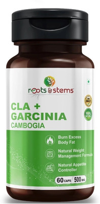 Roots & Stems CLA Garcinia Cambogia 500mg | Improves Digestion And Helps in Weight Loss(60 Capsules)