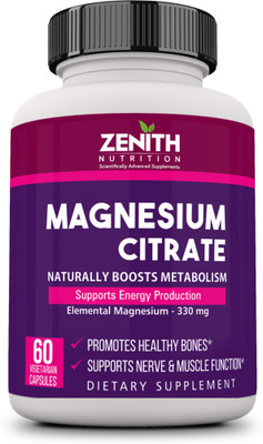 Zenith Nutrition Magnesium Citrate- 330mg -60 Nos(60 No)