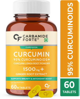 CARBAMIDE FORTE Curcumin Tablets with Piperine for Immunity Boosters for Adults(60 Tablets)