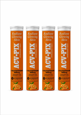 acv-pix 600mg GLUTATHIONE & VIT.C EFFERVESCENT TAB FOR CLEAR GLOWING & REDIANCE SKIN(4 x 15 Tablets)