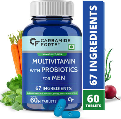 CARBAMIDE FORTE Multivitamin for Men with Probiotics & Multiminerals | Multivitamin Tablets(60 Tablets)
