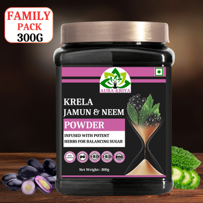 Aura Kriya Neem Karela Jamun Powder for Sugar Control | Pure Karela Jamun Neem Powder(300 g)