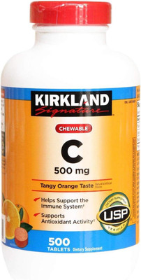 Kirkland Vitamin C (500 mg), 500-Count, Tangy Orange, Chewable Tablets(500 Tablets)