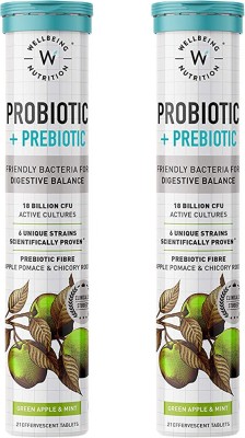 Wellbeing Nutrition Probiotics + Prebiotics | 18B CFU, Improves Metabolism, Digestion & Gut Health(2 x 21 Tablets)