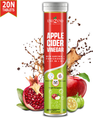 End2End Nutrition Apple Cider Vinegar with Garcinia Vitamin B6 & B12 | Weight Loss Product(20 Tablets)