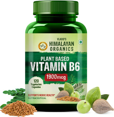 Vlado's Himalayan Organics Plant-Based Vitamin B6 | Supports Immunity, Brain Health(120 Capsules)