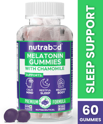 Nutrabud Sleep Gummies 3mg - No Added Sugar - Blackcurrant Flavor(60 No)