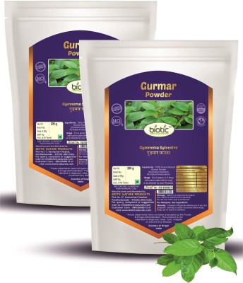 biotic Gudmar Powder (Gymnema sylvestre) Gurmar Powder / Madhunashini - 400 gm(2 x 200 g)