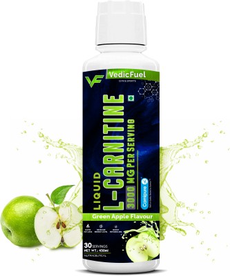 VedicFuel L carnitine Liquid 3000 mg, Carnipure® Converts Fat into Energy, Green Apple(450 ml)