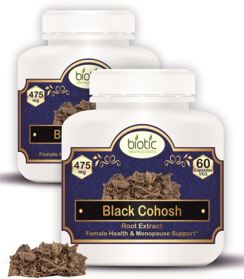 biotic Black Cohosh Extract Capsules 475mg - 120 Veg Capsules(2 x 60 Capsules)